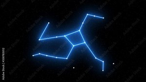 Hercules - Animated zodiac constellation and horoscope symbol with starfield space background