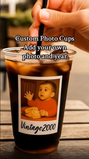 Personalized Picture Cups, Custom Photo Party Cups 16oz Personalized Plastic Cups with Photo & Text