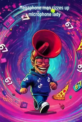 Megaphone man has rizz😏📢#67 #brainrot follow for part 2