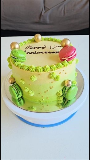 Simple Butterscotch Wedding Anniversary Cake