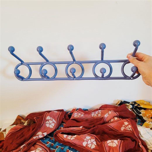 Baby Blue Yaffa Doremi Postmodern Coat Hanger. Pastel Wall Mounted Vintage 80s Hat Rack. Mod Geometric Hanging Plastic Clothing Organizer - Etsy