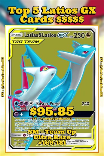 Top 5 RAREST & Most Expensive Latios GX Pokémon Cards! ✨ #pokemon #top5 #tcg #pokémon #pokemontcg