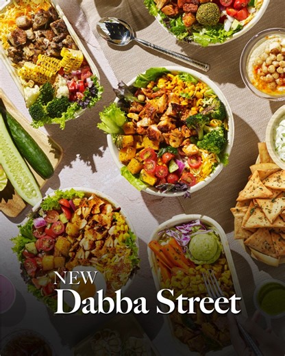 A fresh twist on Indian and Mediterranean classics 🌿 Dabba Street (Bugis Junction, B1-K08) carries favourites like biryanis and butter chicken, now served with healthier sides and dips 🥗 | Bugis Junction x Bugis