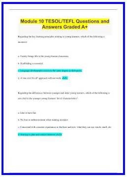 Module 10 TESOLTEFL Questions and Answers Graded A221 636x882