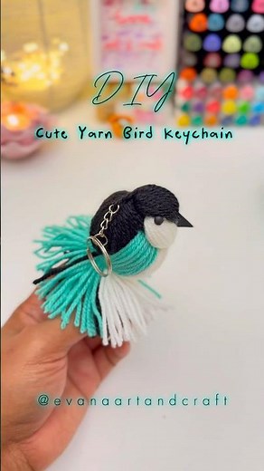 DIY Cute Yarn Bird Keychain 🦜 Simple & Adorable Yarn Craft Idea #diy #craft #keychain #art