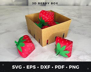 Strawberry Basket SVG, 3D Paper Berry Basket With Strawberries, Summer Party Decor, Baby Shower Centerpiece, Paper Fruit Container Craft - Etsy