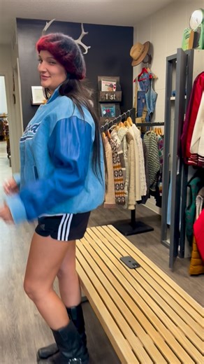 House of Couchie on Instagram: "Some women just get it. The attitude, the mix, the joy of the find. 💙 So much love for this absolute gem — a fellow vintage hustler and store owner, with serious style — rocking her new Polaroid jacket like she was born in it. Here’s to women who build each other up, one killer outfit at a time. You’ll find her amongst delicious y2k dresses and blingy things at @inherited.by.imaan #HouseOfCouchie #VintageStyle #PrelovedFashion #WomenSupportingWomen #ShopSmallYYC 