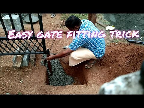 Design gate installation with amazing and excellent creative new idea build pillars and concrete.