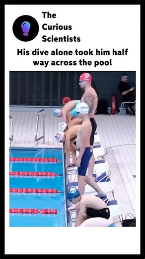 Science | Interesting | How it works on Instagram: "In a stunning display of pure athleticism, one swimmer’s powerful dive launches him nearly halfway across the pool before he even starts swimming, leaving his competitors far behind. This incredible where Olympic swimmers race amateurs with a head start at the Sandwell Aquatics Centre in the UK is the explosive starting technique that separates elite swimmers from the rest, turning the initial dive into a massive competitive advantage. This is