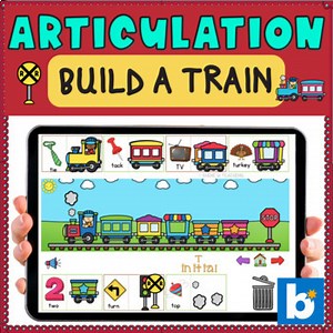 Articulation Build a Train with Train Sound / No Print BOOM Card /Speech Therapy