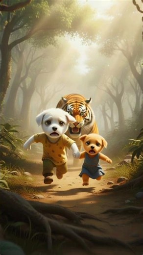 Brave Puppy vs Tiger – A Brother’s Love 💔🐶 #pipofilms
