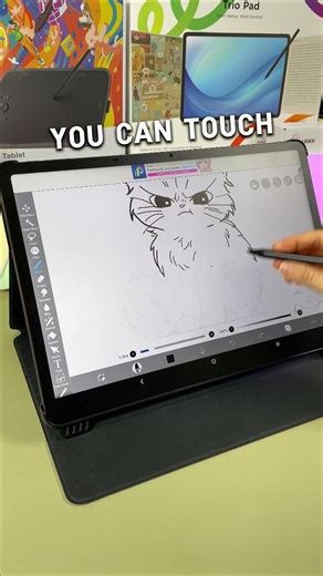 Unleash your creativity with the ugee UT3. 🎨 Touch controls, precise lines, and smooth split-screen — everything you need to create without limits. ✨ #ugee #tablet #ut3 #digitalart #studying #multitask | ugee