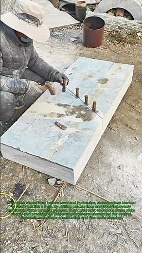 Splitting Giant Slabs with Hand Tools: Genius Traditional Stoneworking Hammer & Wedge Technique
