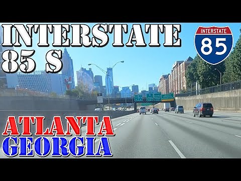 I-85 South - Atlanta - Georgia - 4K Highway Drive