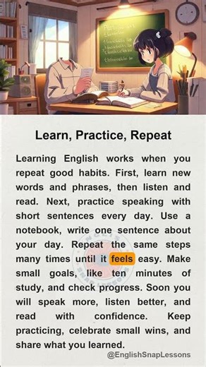Learn, Practice, Repeat | Learn English #easyenglisheveryday #englishlearningclass