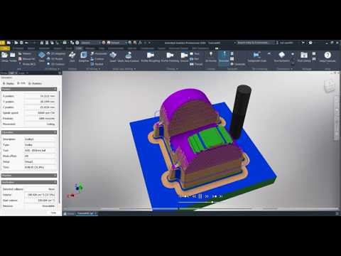3D High Speed Machining (HSM) Toolpath Simulation using Inventor CAM