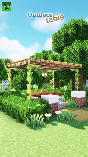 Outdoor table in minecraft #minecraft #fyp #viral
