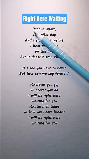 Sing Along & Learn English 🎤 | *Right Here Waiting* – Emotional Karaoke