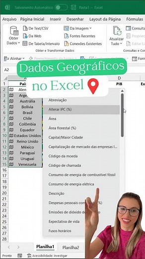 🗺️ Explore the geographic data feature in Excel to automatically add. #excel