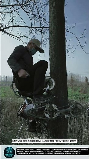 Innovative tree climbing pedal machine tool for safe height access #tools