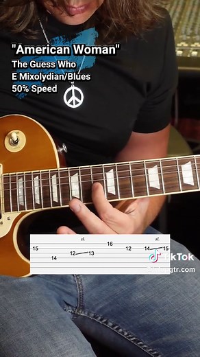 Learn the intro guitar solo to American Woman by the Guess Who with this slow guitar lesson tutorial #guitar #guitarist #guitarplayer #guitarlessons #guitartok