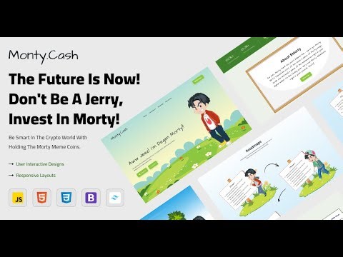 🚀 Morty Coin Bootstrap Website Template | Meme Coin UI with Bootstrap & Tailwind Css 💰🔥