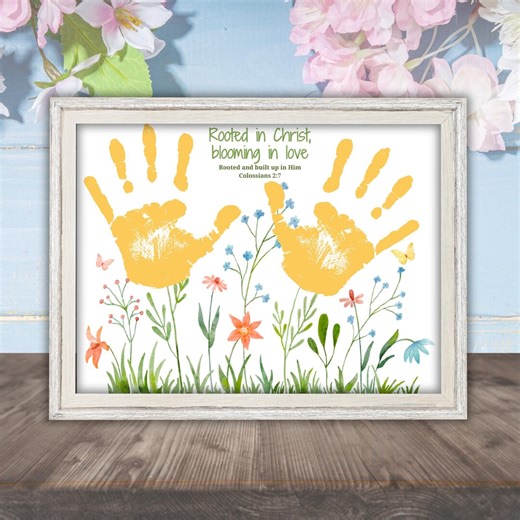 Spring Handprint Craft Christian Sunday School Bible Handprint Art Bible Verse Handprint Activity Keepsake Art - Etsy