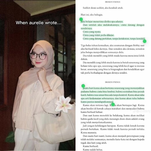 When aurelie wrote… #fyp #aurelie #CapCut #brokenstrings #viral