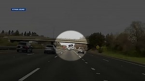 Watch: Car flies off California overpass, crashes onto interstate below