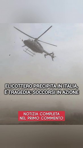 Elicottero precipita in Italia, è tragedia: soccorsi in azione ⤵️⤵️ | Italia News