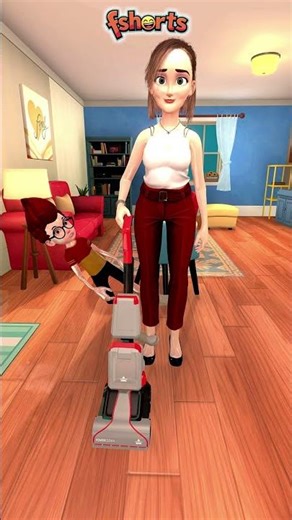 The Ultimate Vacuum Prank! 😂 My Mom Disappeared! #Shorts #animation