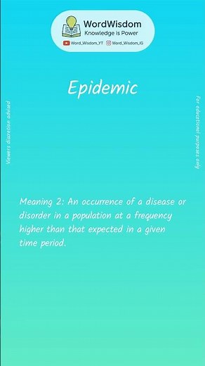What does "Epidemic" mean? | English vocabulary shorts | #epidemic #wordwisdom