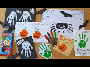 DIY Halloween | Handprint Drawings | Ghost, Pumpkin, Monster, Spider