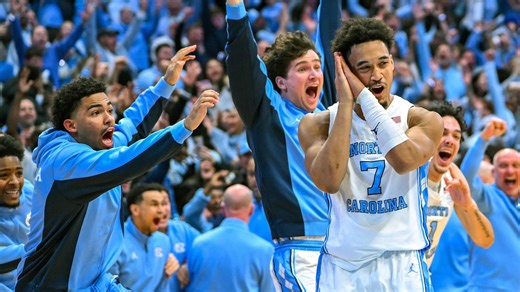 Fans storm court twice after Seth Trimble's heroic 3 for UNC vs. Duke