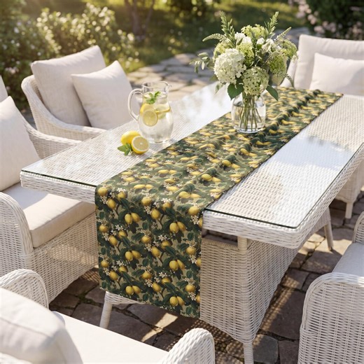 Dining Table Decor Lemon Botanical | Grandmillennial Cottage Core Garden - Etsy