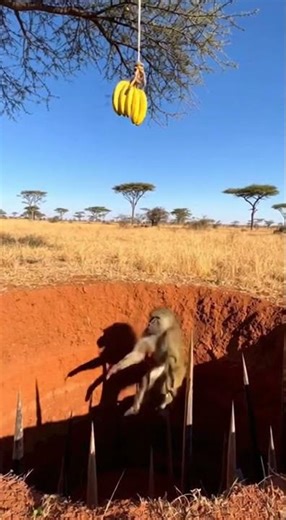 Will the baboon fall into the trap… or get away just in time #wildlife #nature #safari
