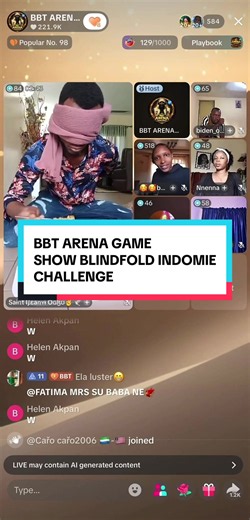 BBT Arena Game Show Blindfold Indomie Challenge