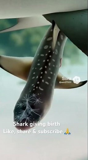 Shark giving birth