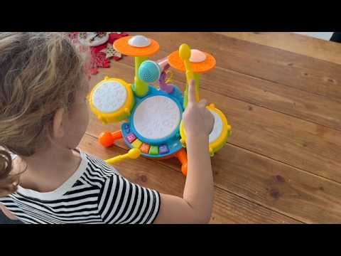 What do the kids think about this little drum kit?
