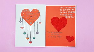 Paper valentine card making Tutorial - Handmade valentine card #ValentineCard #EasyCarft #DiyCraft | Entertaining Arts