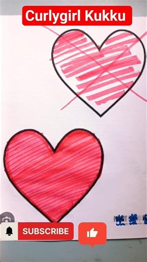 Colour red heart ❤️ ❣️ with sketch colour #shorts #heart #drawing