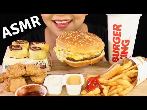 ASMR BURGER KING BIG KING XL Cheeseburger, Chicken Nuggets, Cini Minis
