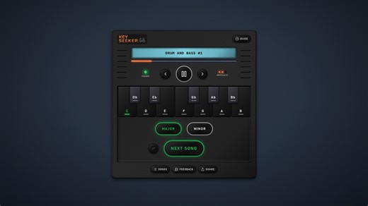 Practice finding the key of real music by ear with Key Seeker 64