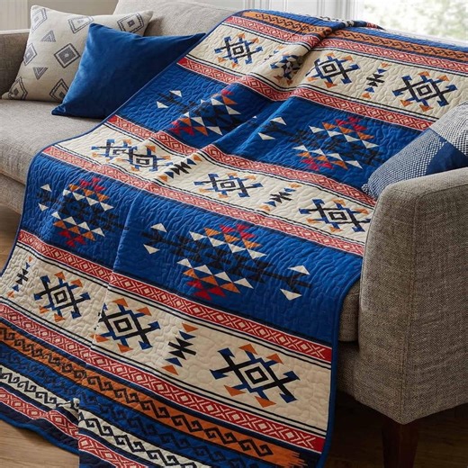 Aztec Southwest Quilted Blanket, Native American Pattern Boho Tribal Blanket, Western Decor Cozy Throw, Best Gift for Mother and Boho Lover - Etsy