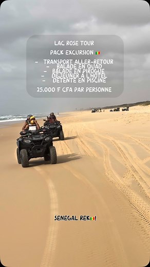 Pack Excursion avec Lac Rose Tour Quad 🇸🇳 La meilleure adresse pour faire du quad au Sénégal ( Lac Rose ) Les réservations sont disponibles 24/7 sur nos différents réseaux sociaux 📱Réservez dès maintenant via le numéro en bio 📍Lac Rose Tour, Lac Rose, Dakar, Sénégal • • • • • • • • #lacrosetour #lacrose #lacrosesenegal #senegal🇸🇳 #lacrosetourquad #quadtour #quadtour #lacroserepost #travel #trip #senegal #explor #explorer | Lac Rose Tour Quad