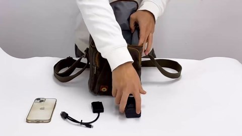 CADeN Compact Camera Bag Case Canvas Leather Trim Compatible for Nikon, Canon, Sony Mirrorless Camera and Lenses Waterproof, Camera Shoulder Messenger Bag (Small 1.0 Brown)