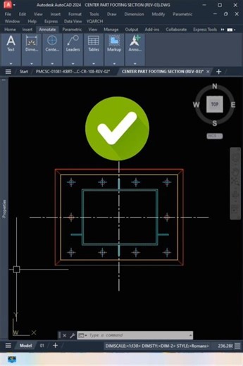AutoCAD Trick: Fix Center Line for Pedestal Column ✅ Block + Linetype Scale!