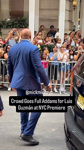 POV: You’re Gomez Addams and NYC knows it. Luis Guzmán arrived at the Wednesday premiere and the fans gave him a warm welcome 🎬❤️ The Addams family isn’t just spooky… they’re adored. @wednesdaynetflix @netflix #Wednesday #JennaOrtega #WednesdayNetflix #WednesdaySeason2 #NYCPremiere #NevermoreAcademy #AddamsFamily | New York Mickey