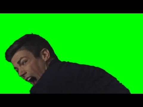 The Flash Barry Allen running and screaming meme (Green Screen)