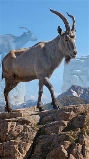 Masters of the Mountain – Ibex Defy Gravity 🐐⛰️#MountainGoat #Wildlife #nature